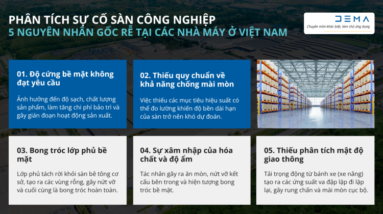 5 nguyên nhân gây sự cố sàn công nghiệp tại Việt Nam